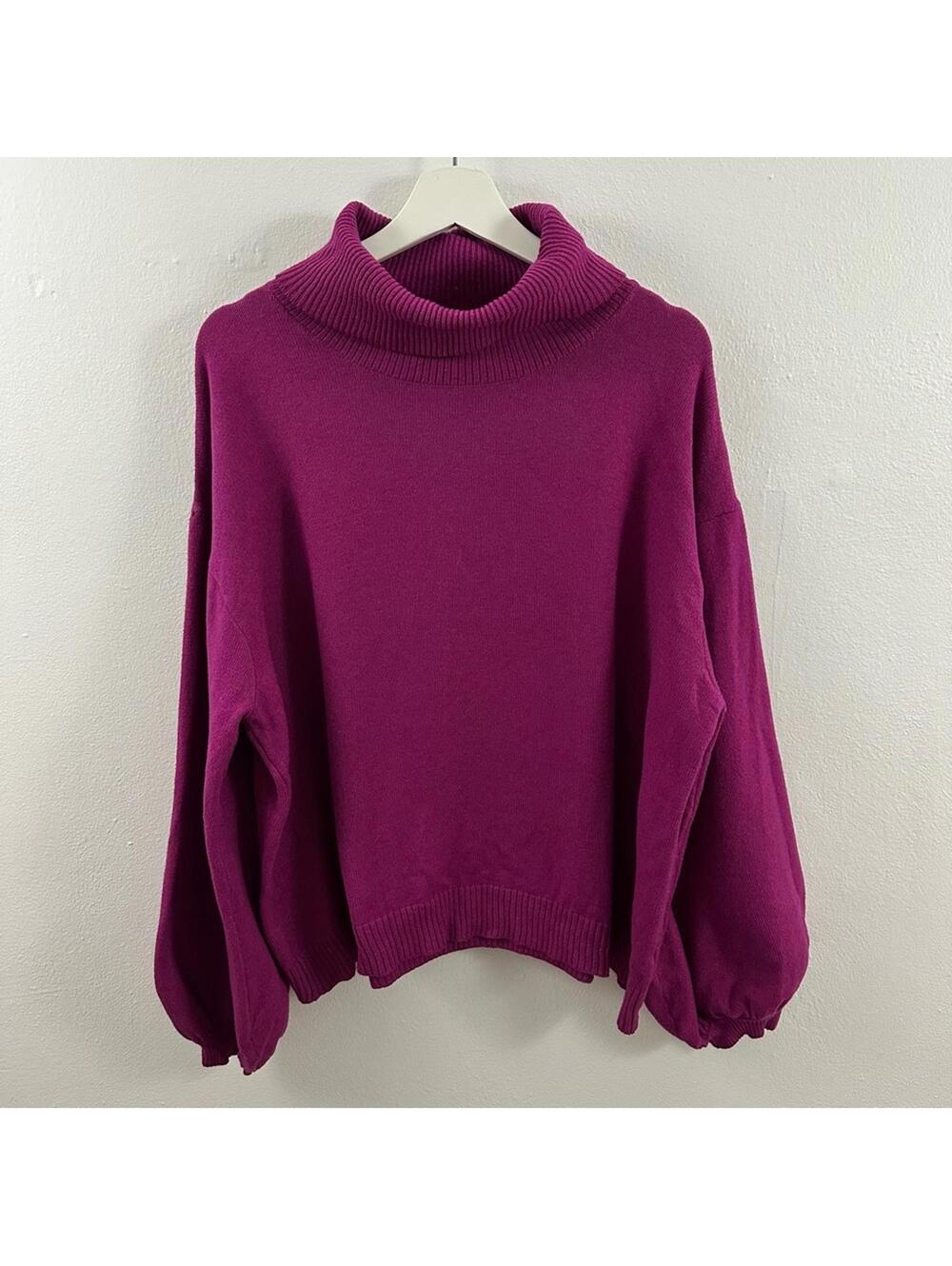 Eloquii Turtleneck Pullover Purple Sweater Women's Size 22/24